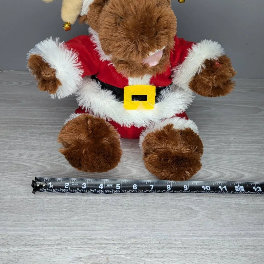 PBC Jethro Moose Sings Jingle Bell Rock Animated Plush Moose Santa Outfit WORKS